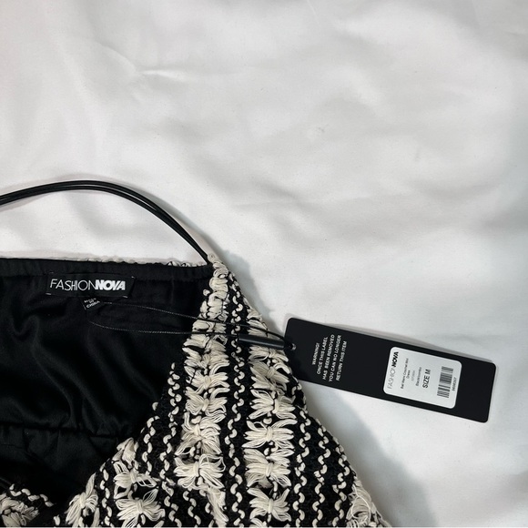 Fashion Nova Bali Mami Mini Woven Dress - Black/Combination - Picture 8 of 11